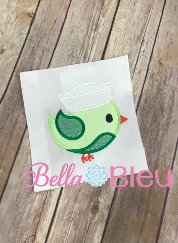 Sketchy Nautical Sailor Bird Machine Applique 4x4