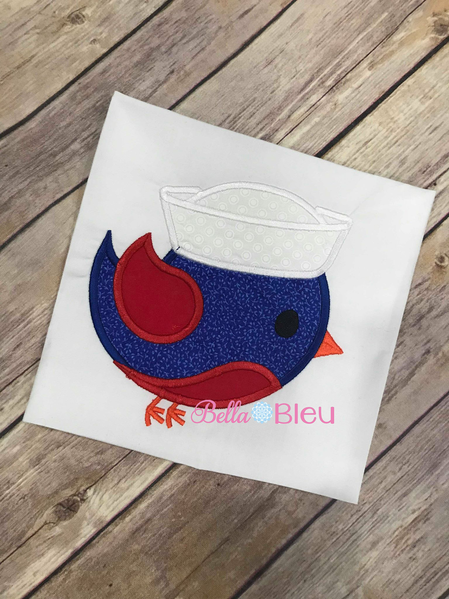 Nautical Sailor Bird Machine Applique 6x6
