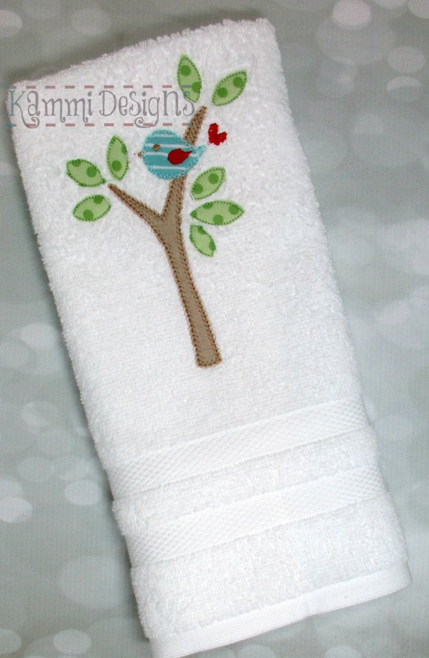 Raggy Bird on a Brand machine applique embroidery design 8x12