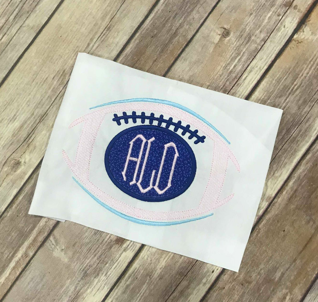 Sketchy Football Frame Monogram Applique machine embroidery design 8x12