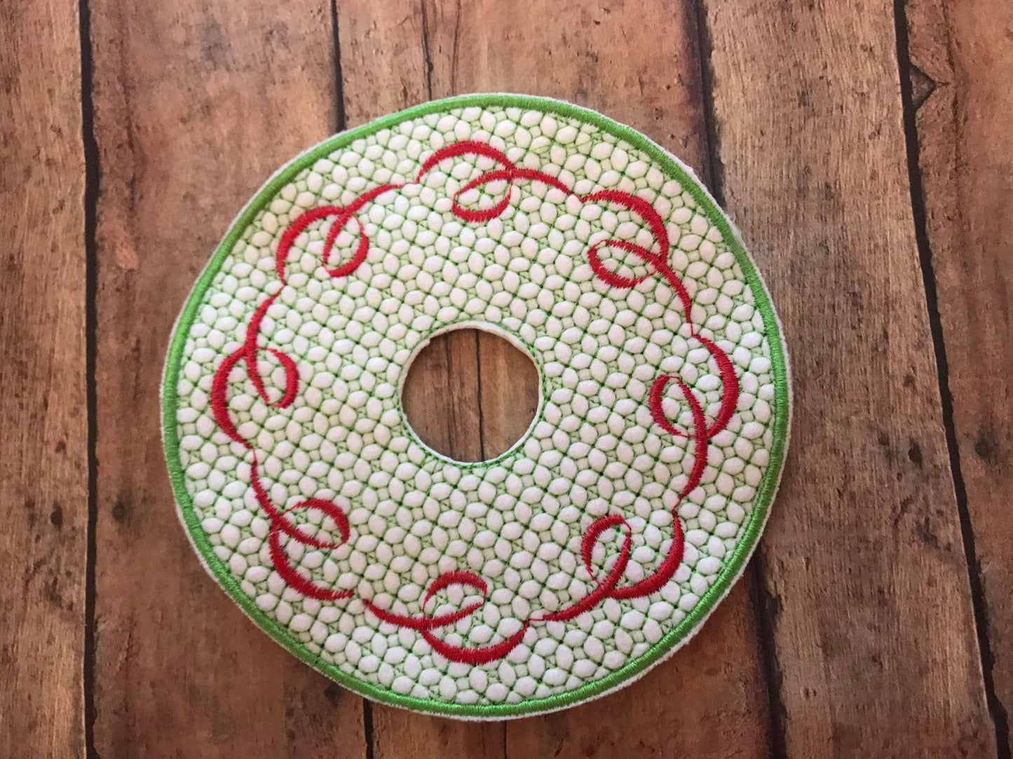 Swirl Christmas Elf Skirt ith machine embroidery design