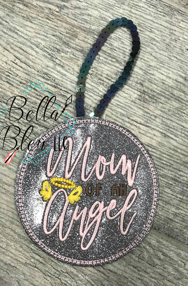 ITH Mom of an Angel Ornament Machine Embroidery Design 4x4