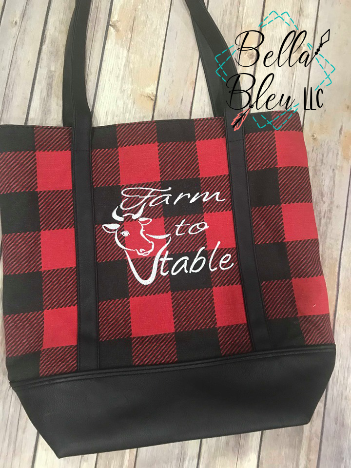 Farm to Table with Cow Machine Embroidery Design