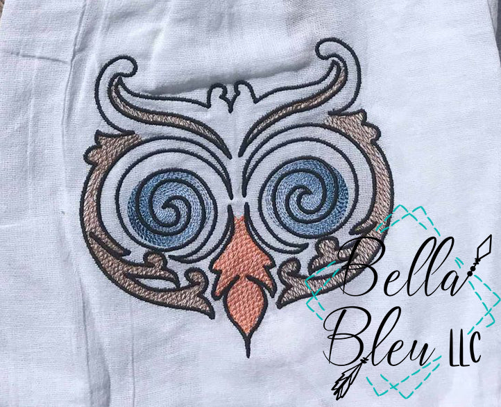 Sketchy Owl bird Machine Embroidery design