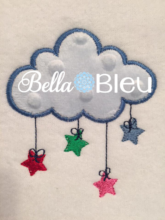Applique Baby Cloud with Stars Machine Embroidery design