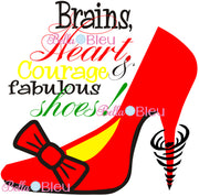 Inspired Wizard of Oz Red Ruby Shoes Printable Cut file