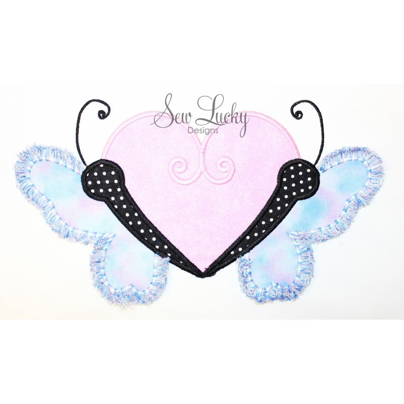 Fringe Butterfly Monogram Frame Applique