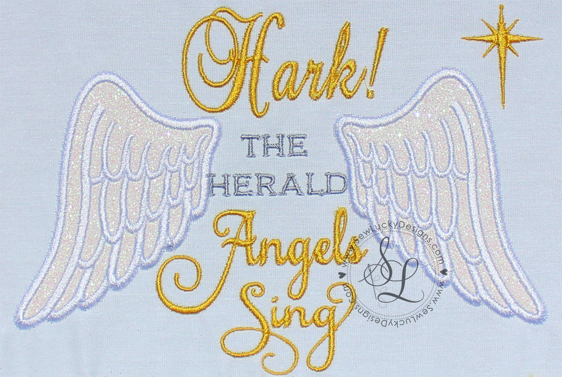 Hark the Angels Sing Wings Applique