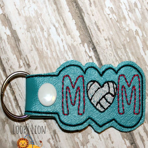 Volleyball Mom Snap Key Fob