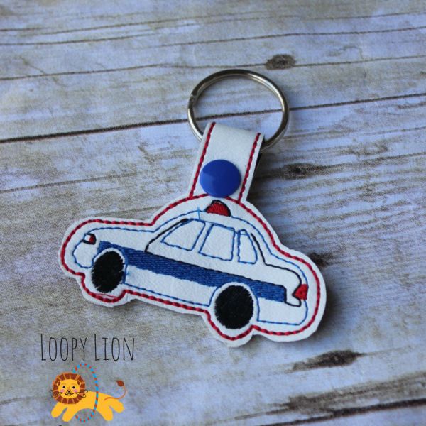 Police Car Snap Key Fob