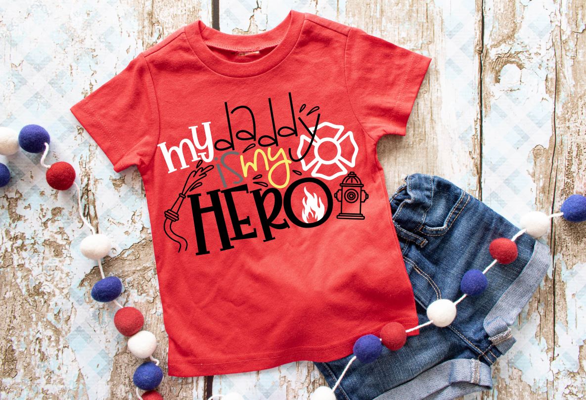 My Daddy my Hero Firefighter Tee Shirt