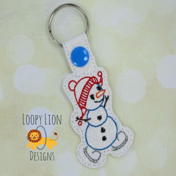 Christmas Silly Snowman ITH Key fob