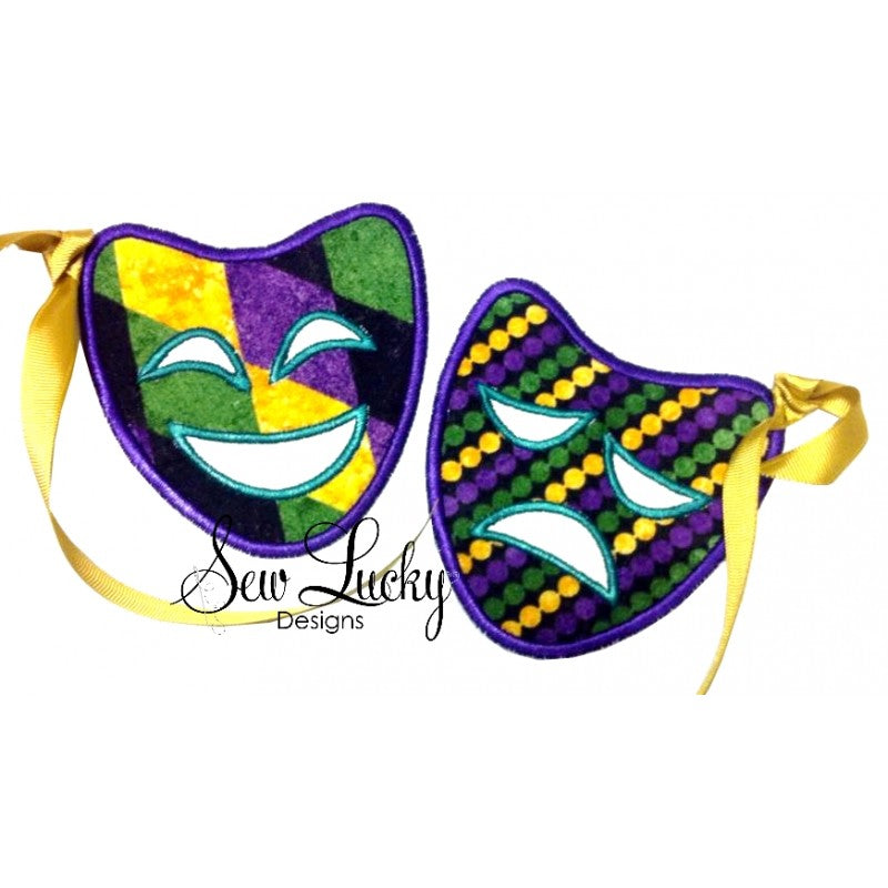 Tragedy and Drama Masks Applique