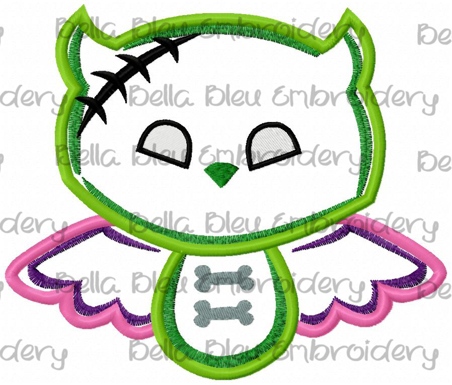 Zombie Halloween Owl Applique