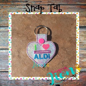 Heart Shaped 25 Cent Aldi Snap Key Fob