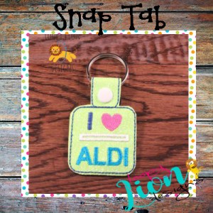 Square Shaped 25 Cent Aldi Snap Key Fob