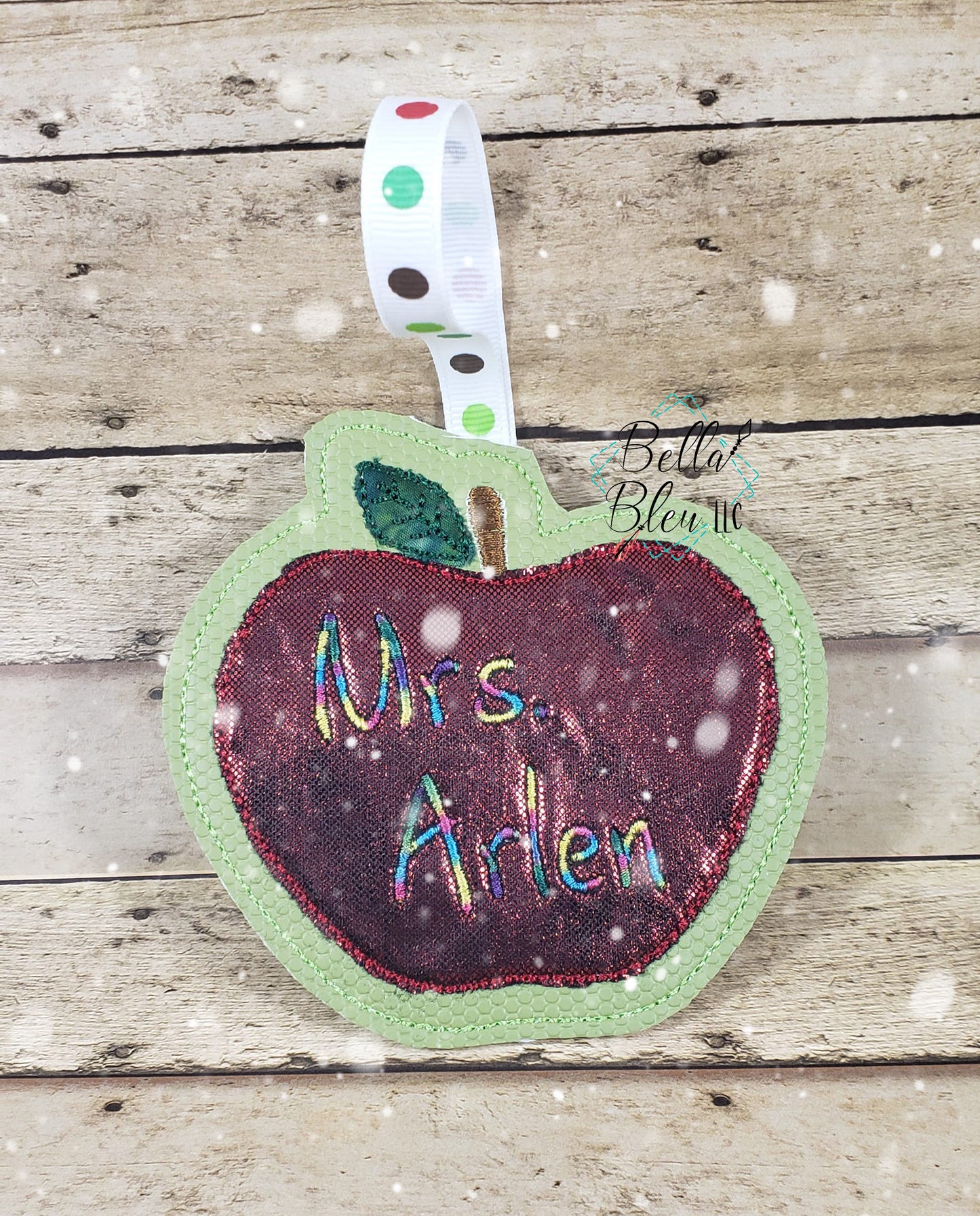 ITH Teacher Apple Christmas Ornament