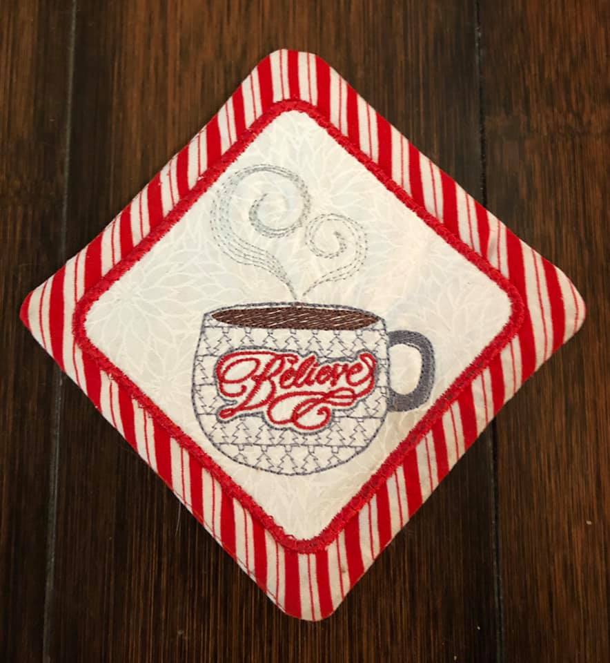 Sketchy Christmas Motif Coffee Mug embroidery design