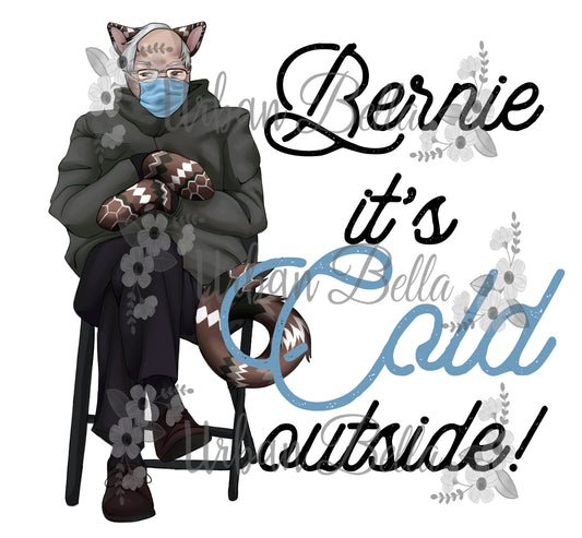 Bernie it's cold outside mittens Sublimation