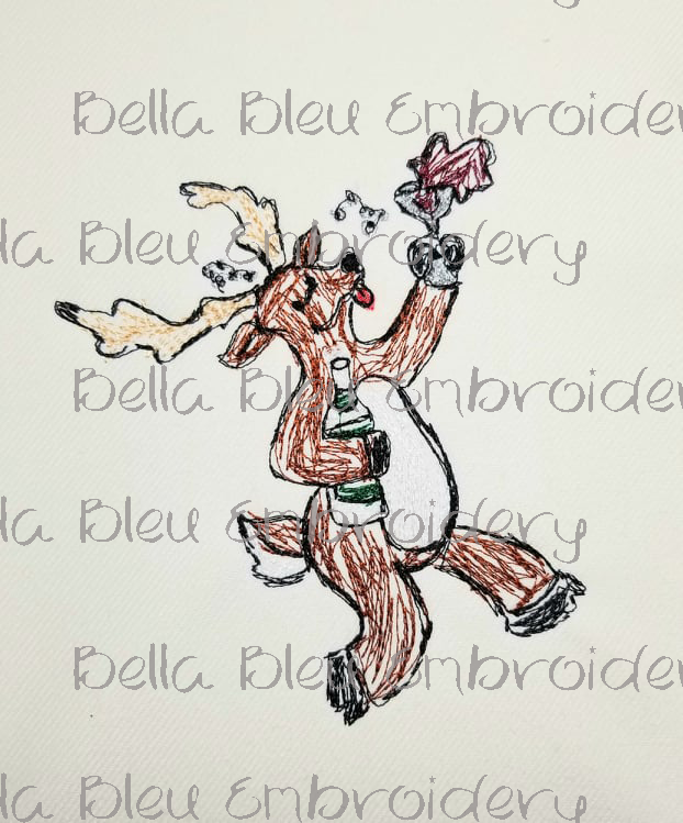 Blitzed Blitzen The Christmas Reindeer Scribble