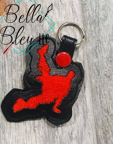 ITH in the hoop Break Dance Key fob machine embroidery