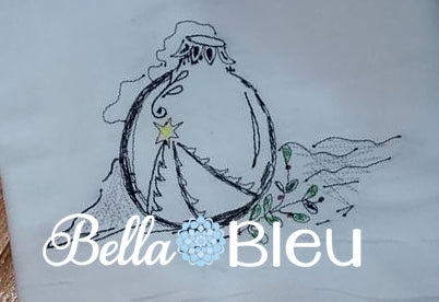 Christmas Bulb in Snow Filled line art