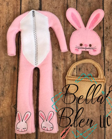 ITH Elf Inspired Christmas Story "Bunny Suit" with basket Costume Sweater Shirt machine embroidery design