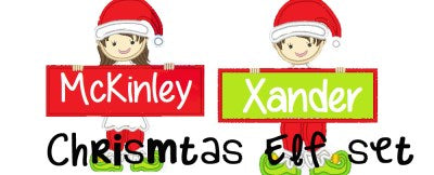 Christmas Elf Boy and Girl Applique Set