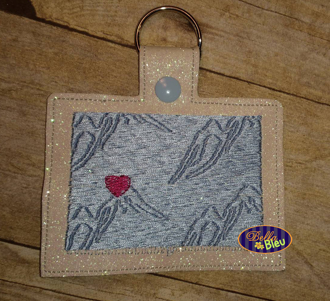 ITH Colorado State Key chain Key fob filled Rockies machine embroidery design