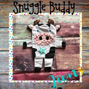 ITH Cow Snuggle Lovey Embroidery design