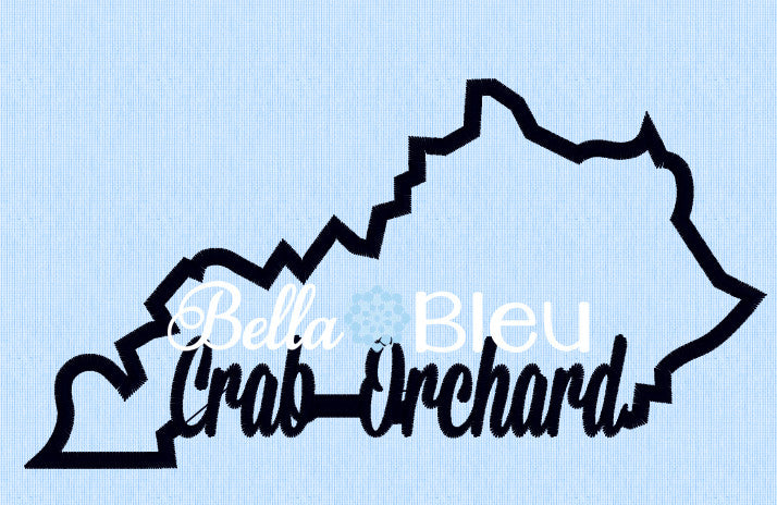 State of Kentucky & Crab Orchard signature applique machine embroidery design