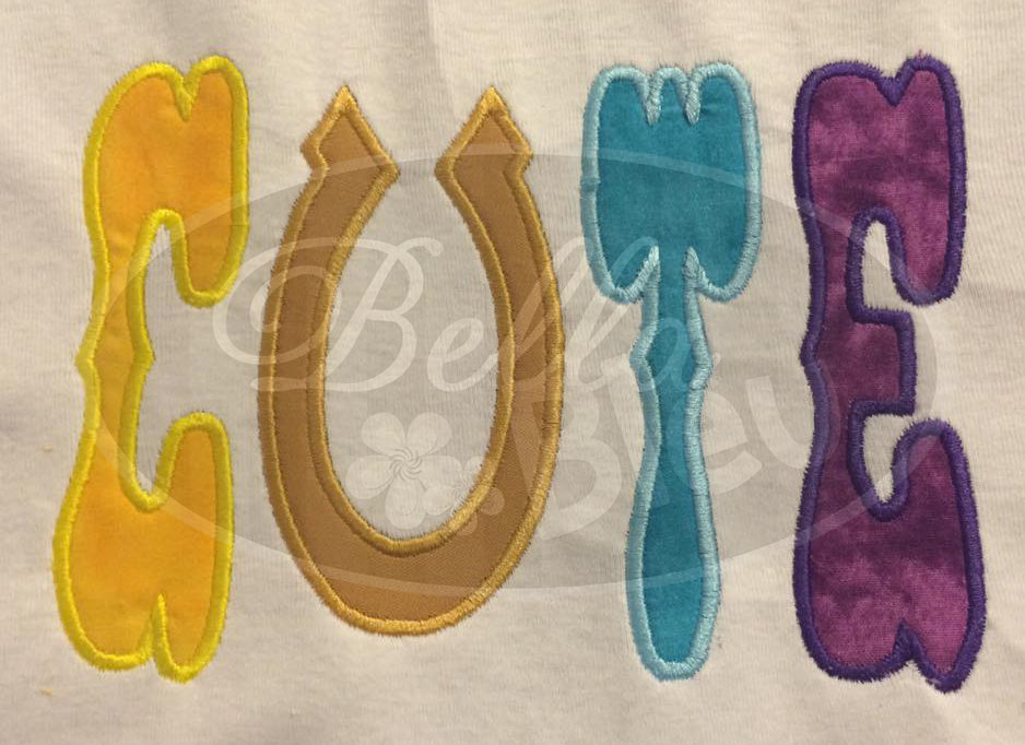 Western Cute with Horseshoe Applique Words
