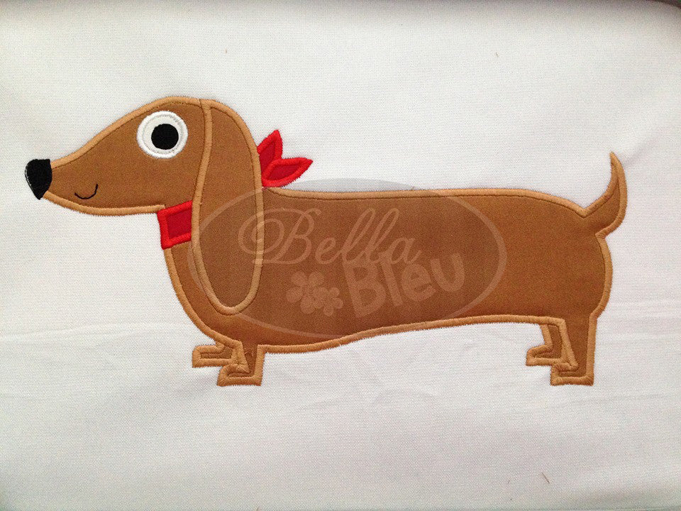 Dachshund Weenie Dog Machine Applique Embroidery Design