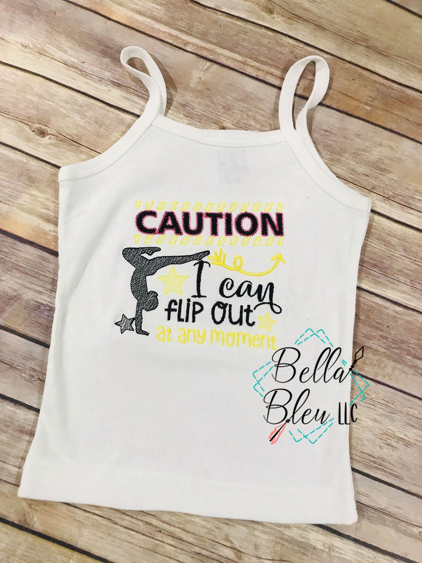Gymnastics Saying I can flip out at any moment embroidery