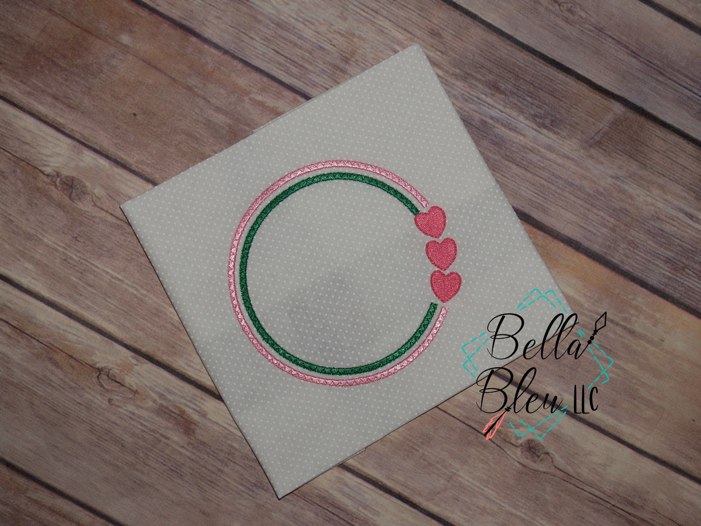 Valentines Circle Frame Machine Embroidery Monogram circle 6x6
