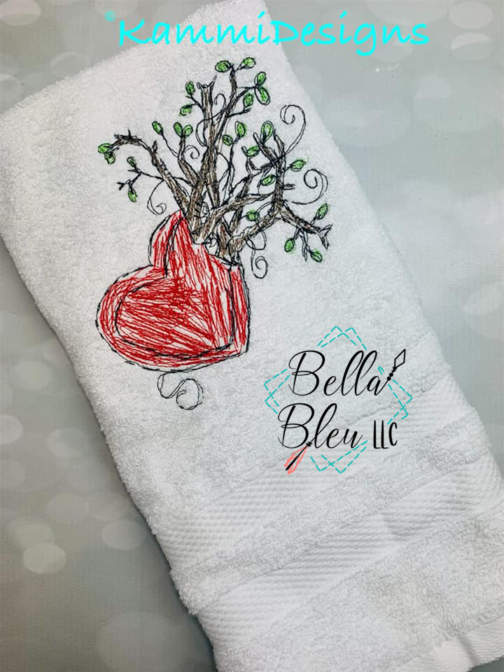 Valentines Heart with Tree Scribble