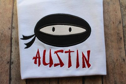 Ninja Boy Machine Embroidery applique design 6x10