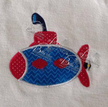 Submarine Sub Applique Embroidery Designs Design Monogram