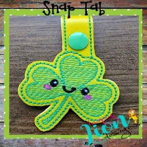St Patricks Clover Snap Key Fob