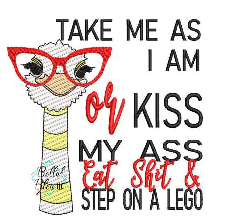 Take me as I am Ostrich with Glasses Sketchy