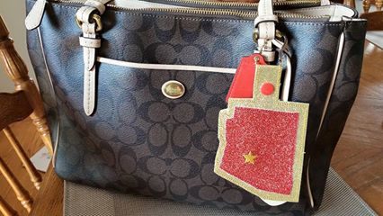 ITH In the Hoop State of Arizona Key fob Luggage tag machine embroidery design