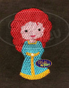 Basketweave Faux Smock Style Princess Inspired Merida Brave Machine Embroidery Design