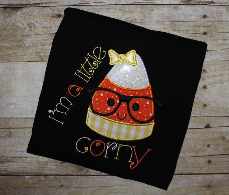 Halloween Nerdy Girl Candy Corn Machine Applique Embroidery Design
