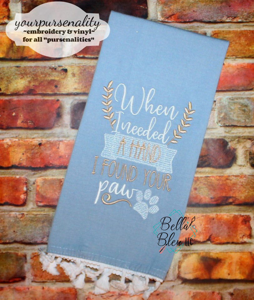 When I needed a hand I found a paw Rescue sketchy machine Embroidery design