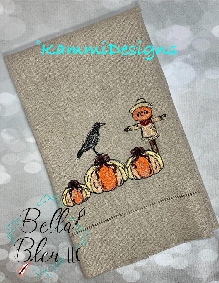 Fall Scarecrow Pumpkin Patch Scribble Sketchy