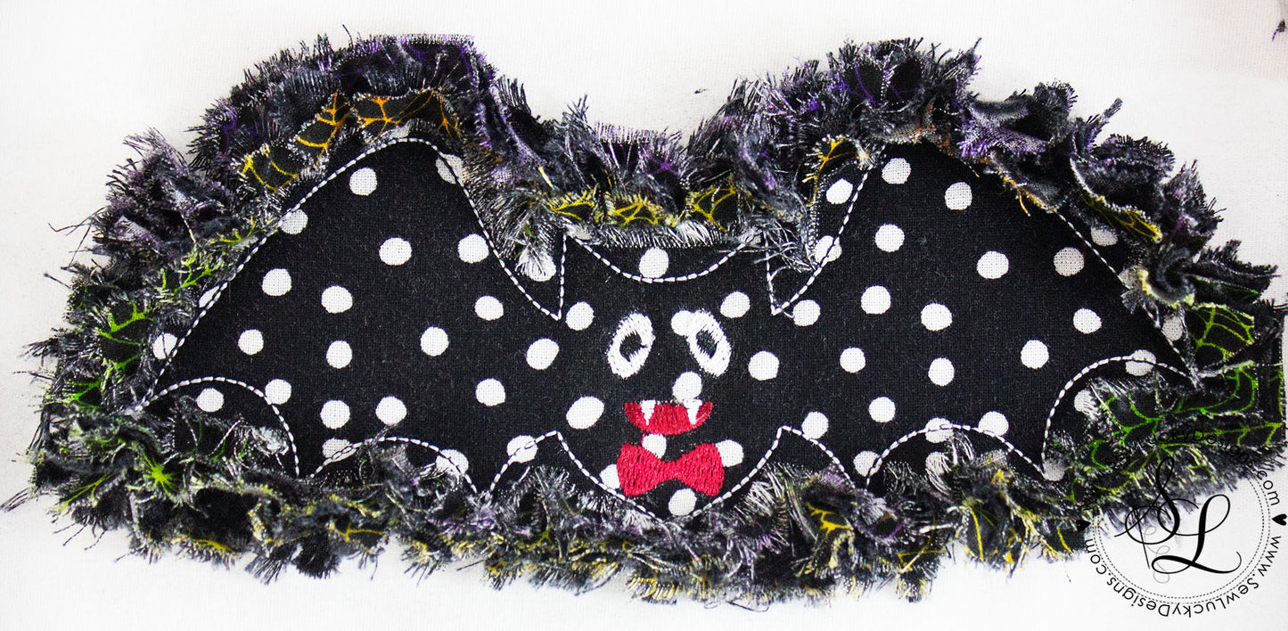 Raggy Halloween Bat Boy Applique