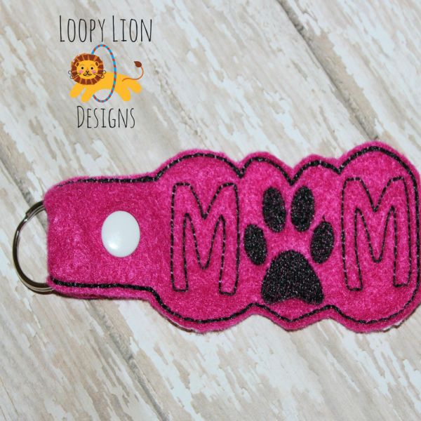 Mom Rescue Paw Print Key fob