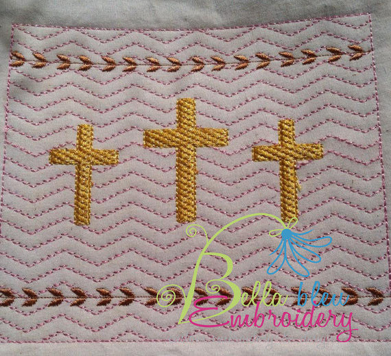 Faux Smocking Cross Easter Religious Machine Embroidery Design