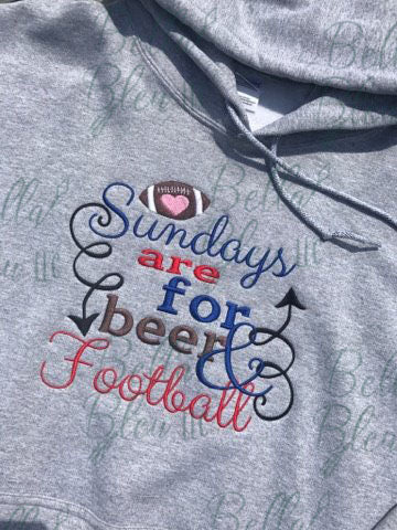 Sundays are for beer and football script saying