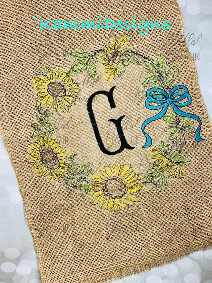 Scribble Sunflower Wreath